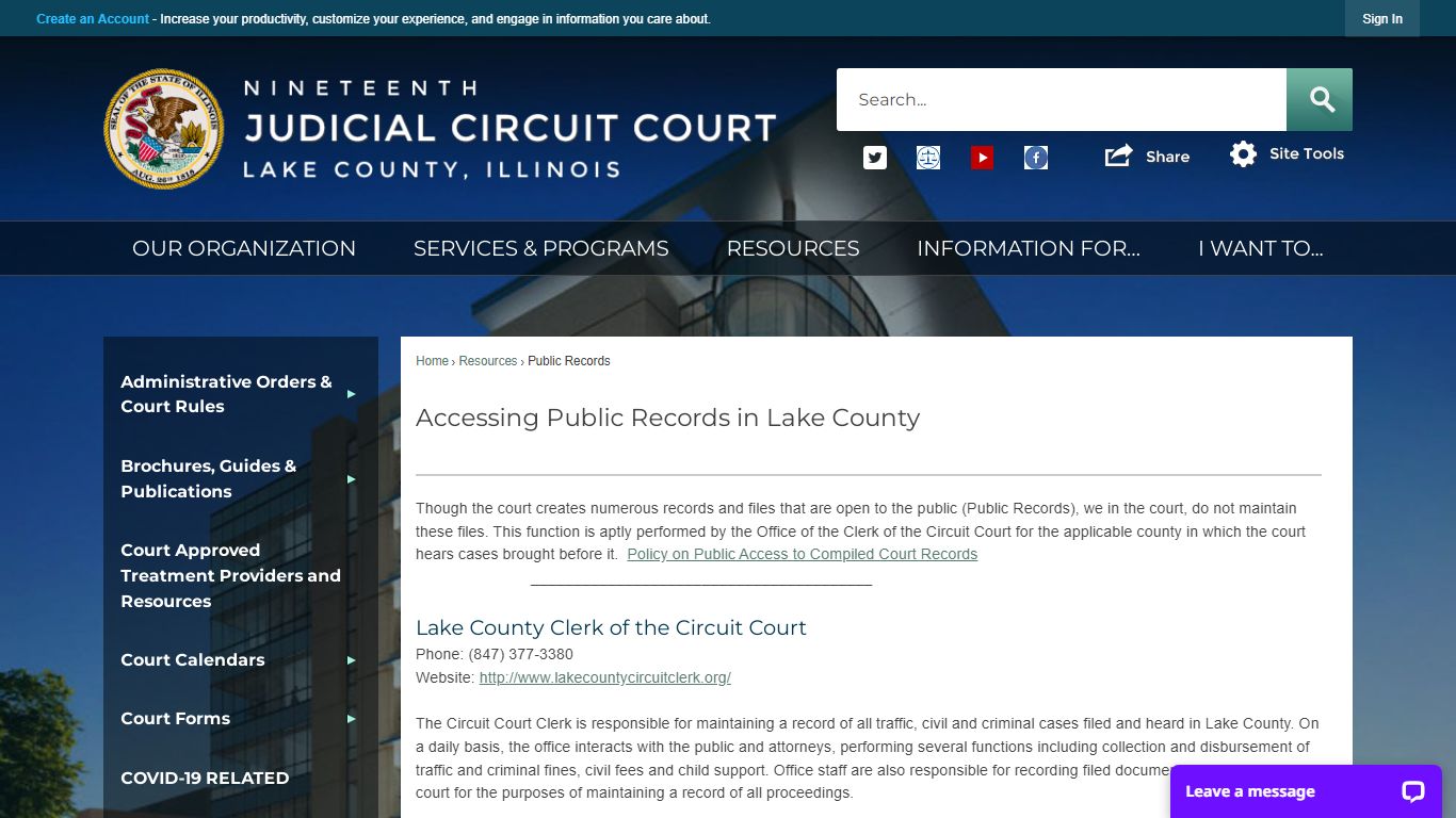 Accessing Public Records in Lake County | 19th Judicial Circuit Court, IL